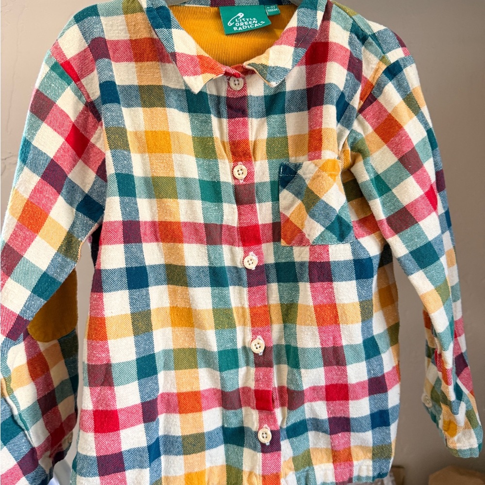 Little Green Radicals Multicolor Plaid Button Down Shirt